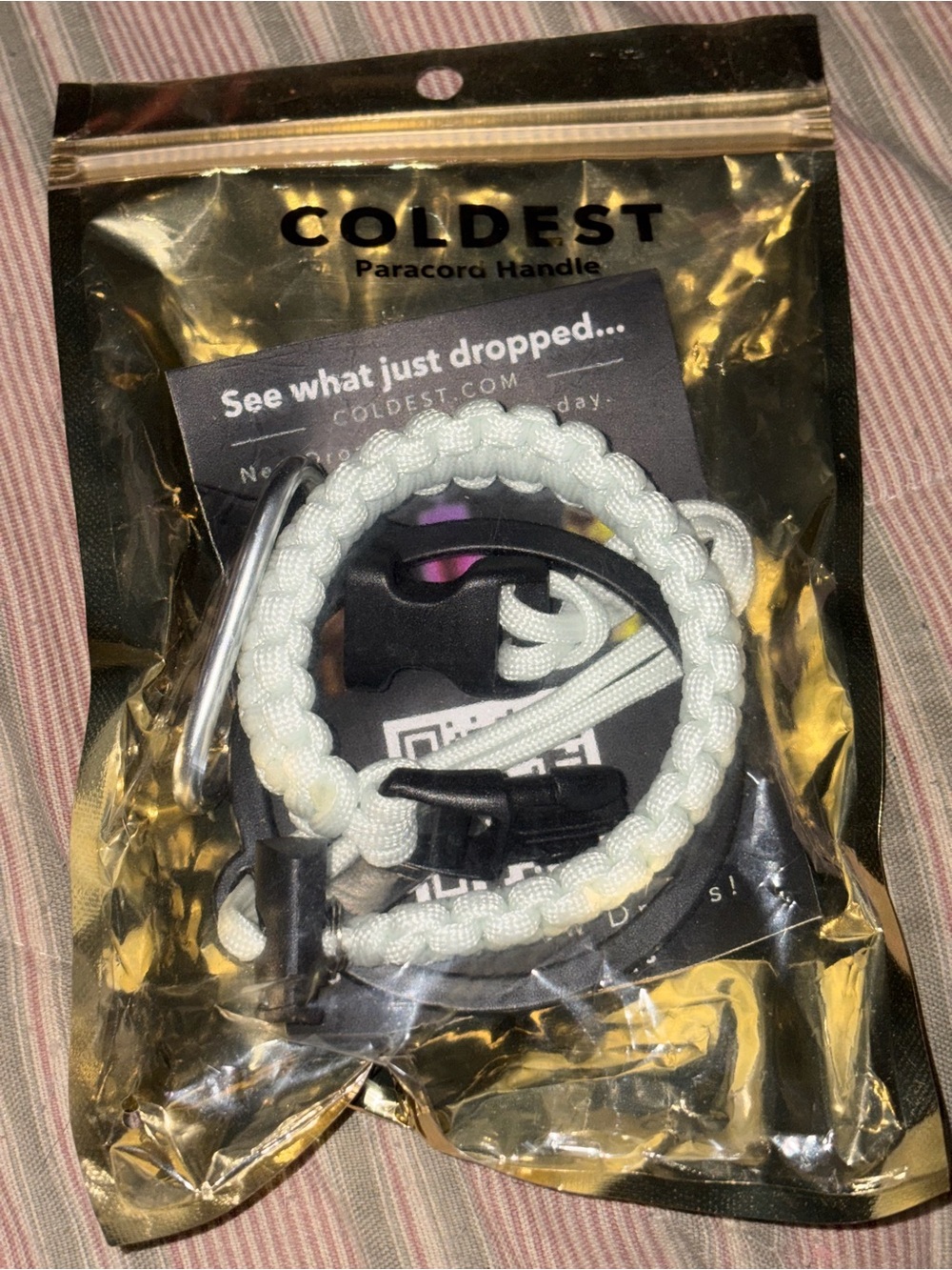 Coldest Limited Paracord Handle Wrist Strap - White